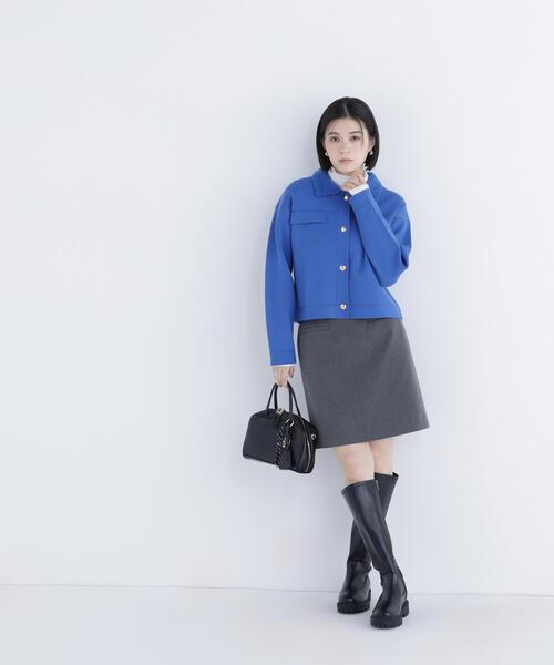 NATURAL BEAUTY BASIC（ナチュラルビューティーベーシック）の「◇ループカラーニットジャケット（カーディガン/ボレロ・レディース・オフホワイト/ブラック/ダークブルー・FREE）」の17枚目の写真