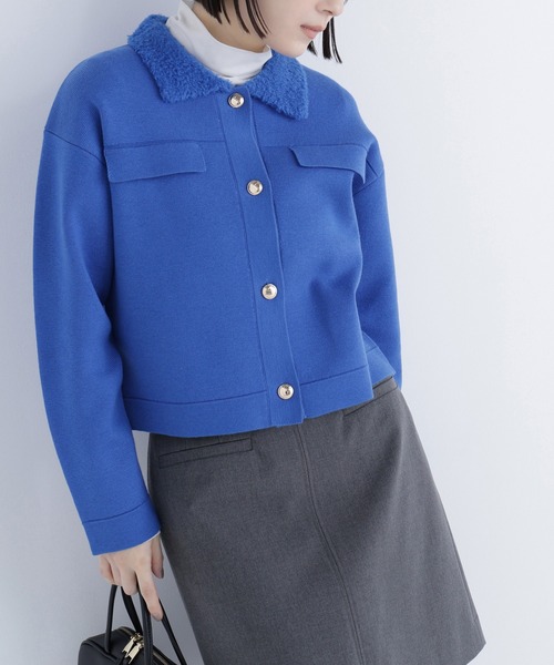 セール】◇ループカラーニットジャケット（カーディガン/ボレロ