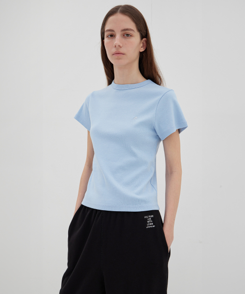LEVAR(レバー)の「De Base Cotton T-shirt - Sky Blue(Tシャツ/カットソー・レディース・スカイブルー・FREE)」の1枚目の写真