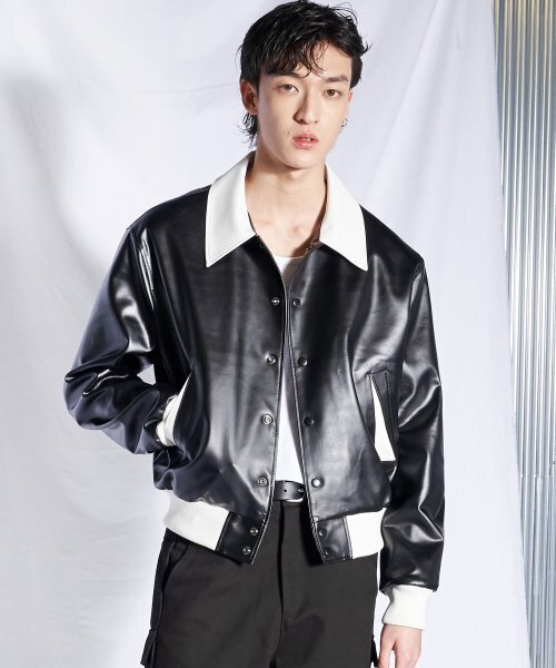 SPERONE(スペロネ)の「ビッグカラー バーシティジャケット (ブラック)(ライダースジャケット・メンズ・その他・LARGE/X-LARGE/MEDIUM)」の1枚目の写真