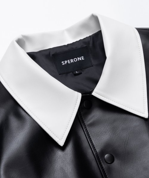 SPERONE(スペロネ)の「ビッグカラー バーシティジャケット (ブラック)(ライダースジャケット・メンズ・その他・LARGE/X-LARGE/MEDIUM)」の4枚目の写真