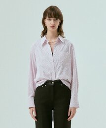 SILN（シルン）の「Classic tassel stripe shirts (PINK STRIPE)（シャツ/ブラウス）」
