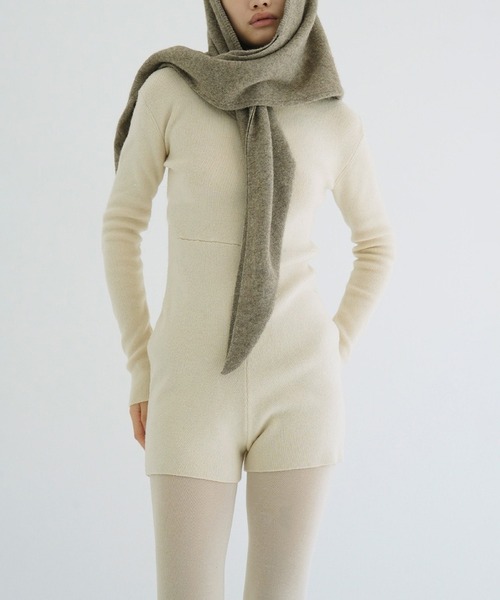 【わんごはん】 WOOL SHORT KNIT ALL IN ONE セール】WOOL SHORT KNIT ALL IN ONE（つなぎ/オールインワン）｜CLANE