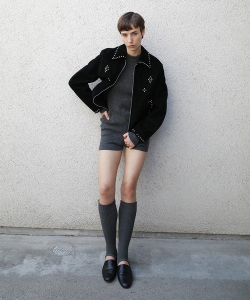 【わんごはん】 WOOL SHORT KNIT ALL IN ONE セール】WOOL SHORT KNIT ALL IN ONE（つなぎ/オールインワン）｜CLANE