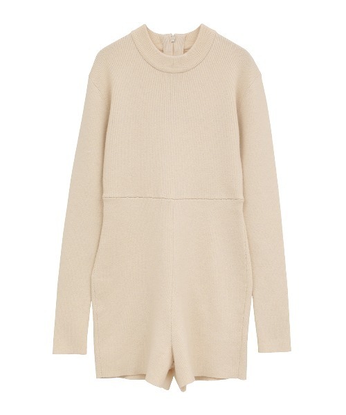 CLANE(クラネ)の「WOOL SHORT KNIT ALL IN ONE(つなぎ/オールインワン・レディース・アイボリー/グレー・1/2)」の14枚目の写真
