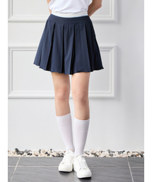 シフォン配色プリーツスカート NY