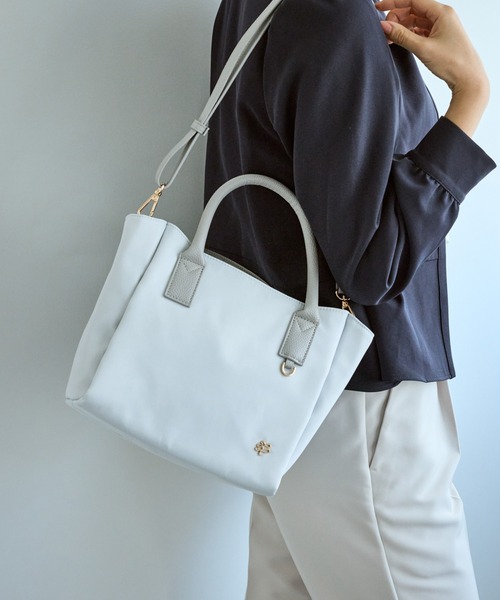 異素材コンビミドルトートバッグ/軽量・2WAY（トートバッグ）｜ROPE