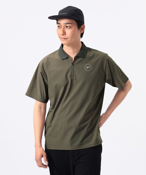 BEAMS GOLF(ビームスゴルフ)の「ORANGE LABEL / フレックスドライ ハーフジップ ポロシャツ(吸水速乾・UVカット)(ポロシャツ・メンズ・グレー/ネイビー/ベージュ・XL/S/L/M)」の5枚目の写真