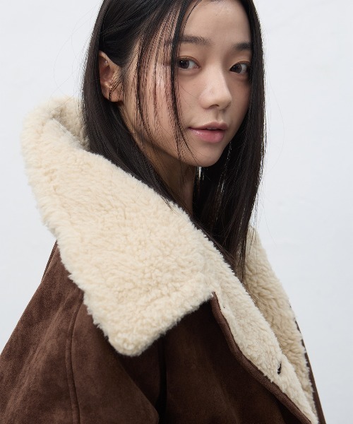 GENERAL IDEA（ジェネラルアイデア）の「【GENERAL IDEA】ムートンボアコート / SHEARING CALLOR MUSTANG COAT（ムートンコート・レディース・ブラウン/ベージュ・L/M/S）」の5枚目の写真