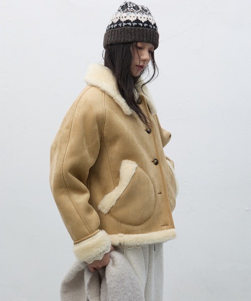 GENERAL IDEA（ジェネラルアイデア）の「【GENERAL IDEA】ムートンボアコート / SHEARING CALLOR MUSTANG COAT（ムートンコート・レディース・ブラウン/ベージュ・L/M/S）」の10枚目の写真