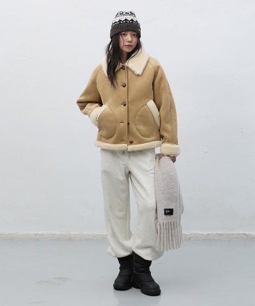 GENERAL IDEA（ジェネラルアイデア）の「【GENERAL IDEA】ムートンボアコート / SHEARING CALLOR MUSTANG COAT（ムートンコート・レディース・ブラウン/ベージュ・L/M/S）」の11枚目の写真