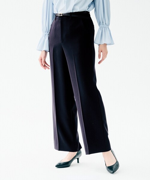 UNTITLED（アンタイトル）の「【洗えるスーツ／ストレッチ性／後ろウエストゴム】ワイドパンツ（その他パンツ・レディース・ネイビー/ブラック/ネイビー系5・00/01/02/03/04/42/44/46/48/50）」の3枚目の写真