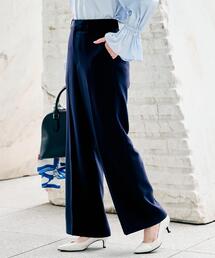 UNTITLED | 【洗えるスーツ/ストレッチ性/後ろウエストゴム】ワイドパンツ(その他パンツ)