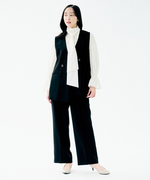 UNTITLED（アンタイトル）の「【洗えるスーツ／ストレッチ性／後ろウエストゴム】ワイドパンツ（その他パンツ・レディース・ネイビー/ブラック/ネイビー系5・00/01/02/03/04/42/44/46/48/50）」の21枚目の写真