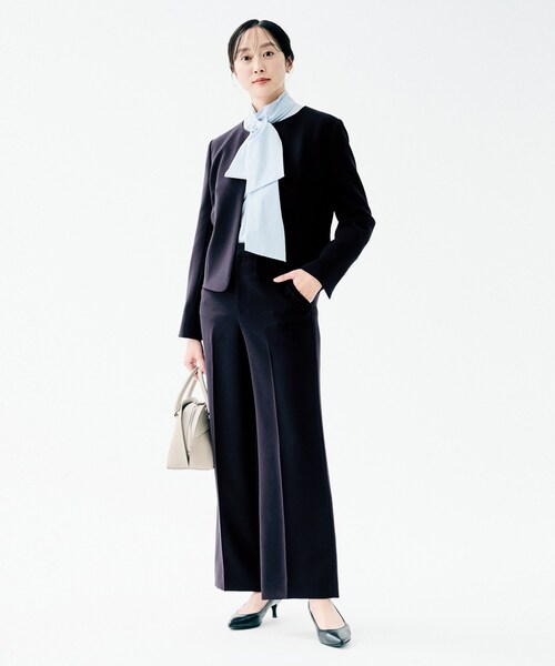 UNTITLED（アンタイトル）の「【洗えるスーツ／ストレッチ性／後ろウエストゴム】ワイドパンツ（その他パンツ・レディース・ネイビー/ブラック/ネイビー系5・00/01/02/03/04/42/44/46/48/50）」の16枚目の写真