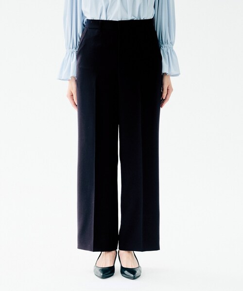 UNTITLED（アンタイトル）の「【洗えるスーツ／ストレッチ性／後ろウエストゴム】ワイドパンツ（その他パンツ・レディース・ネイビー/ブラック/ネイビー系5・00/01/02/03/04/42/44/46/48/50）」の9枚目の写真