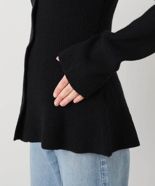 journal standard L'essage（ジャーナルスタンダードレサージュ）の「【ROHE/ロヘ】 Waisted rib cardigan：ニット（カーディガン/ボレロ・レディース・ブラック・36）」の5枚目の写真
