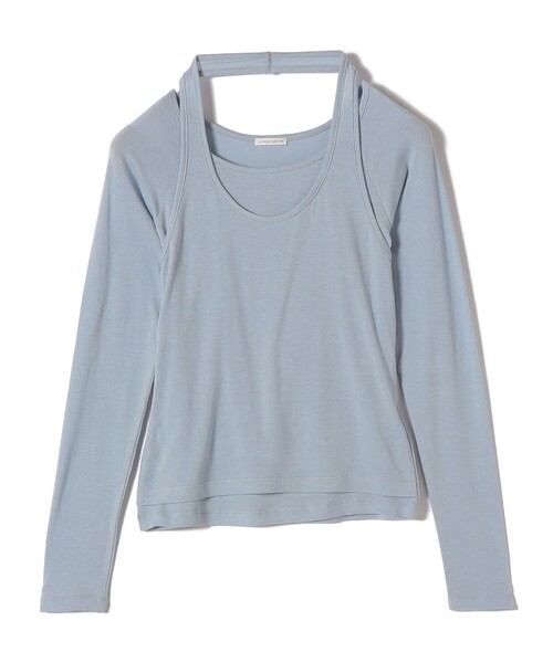 SHIPS（シップス）の「UNDER STANDING:〈手洗い可能〉Mild Halter Tee（Tシャツ/カットソー・レディース・ブラック/ライトブルー・ONE SIZE）」の2枚目の写真