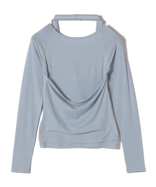 SHIPS（シップス）の「UNDER STANDING:〈手洗い可能〉Mild Halter Tee（Tシャツ/カットソー・レディース・ブラック/ライトブルー・ONE SIZE）」の4枚目の写真