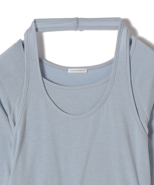 SHIPS（シップス）の「UNDER STANDING:〈手洗い可能〉Mild Halter Tee（Tシャツ/カットソー・レディース・ブラック/ライトブルー・ONE SIZE）」の5枚目の写真