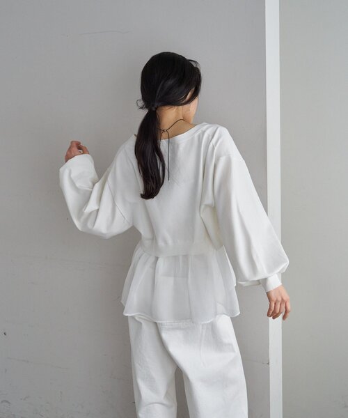 SHENERY（シーナリー）の「シアードッキングカーディガン（カーディガン/ボレロ・レディース・ホワイト/ブラック/グレー・FREE）」の5枚目の写真