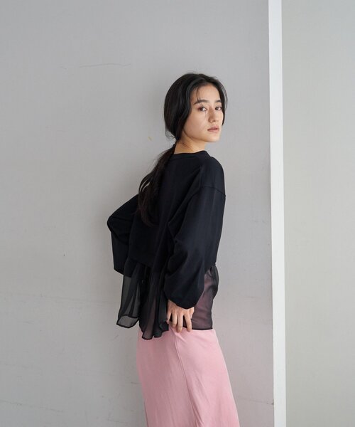 SHENERY（シーナリー）の「シアードッキングカーディガン（カーディガン/ボレロ・レディース・ホワイト/ブラック/グレー・FREE）」の9枚目の写真