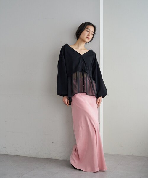 SHENERY（シーナリー）の「シアードッキングカーディガン（カーディガン/ボレロ・レディース・ホワイト/ブラック/グレー・FREE）」の13枚目の写真