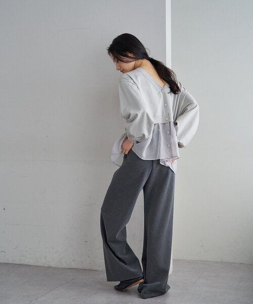 SHENERY（シーナリー）の「シアードッキングカーディガン（カーディガン/ボレロ・レディース・ホワイト/ブラック/グレー・FREE）」の14枚目の写真