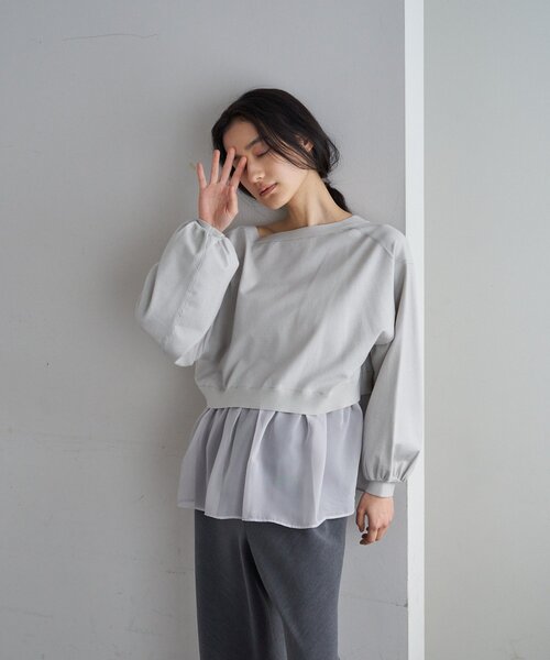 SHENERY（シーナリー）の「シアードッキングカーディガン（カーディガン/ボレロ・レディース・ホワイト/ブラック/グレー・FREE）」の16枚目の写真