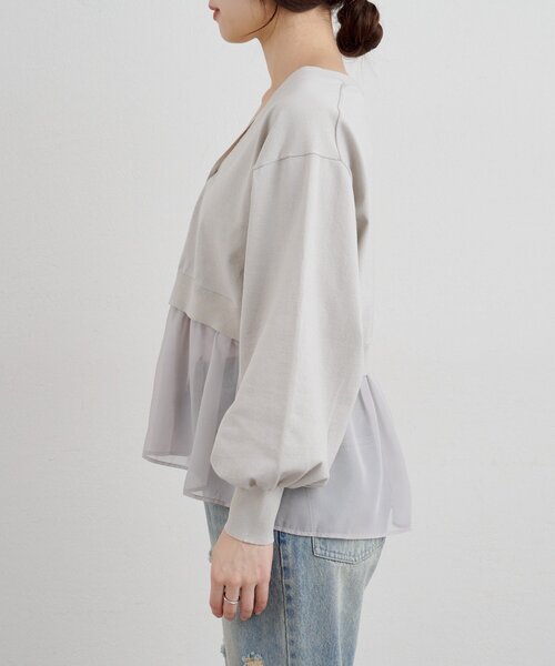 SHENERY（シーナリー）の「シアードッキングカーディガン（カーディガン/ボレロ・レディース・ホワイト/ブラック/グレー・FREE）」の19枚目の写真