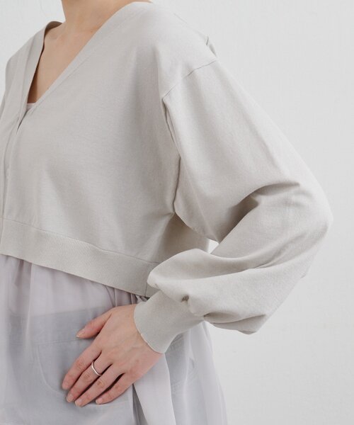 SHENERY（シーナリー）の「シアードッキングカーディガン（カーディガン/ボレロ・レディース・ホワイト/ブラック/グレー・FREE）」の22枚目の写真