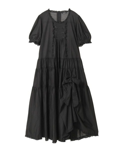 ピンクハウス　たくし上げリボン付きロングワンピース たくし上げリボン付きローンワンピース（ワンピース）｜PINK HOUSE