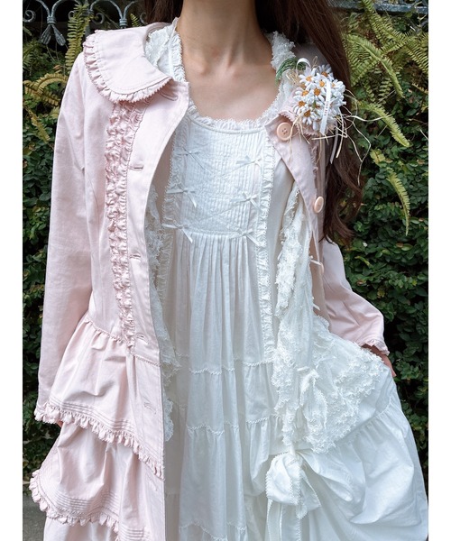 PINK HOUSE(ピンクハウス)の「たくし上げリボン付きローンワンピース(ワンピース・レディース・ホワイト/ラベンダー/サックスブルー/ブラック/ピンク・フリー)」の7枚目の写真