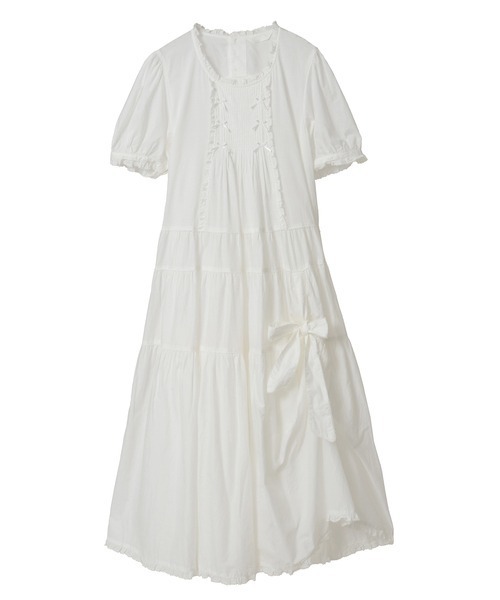 たくし上げリボン付きローンワンピース（ワンピース）｜PINK HOUSE