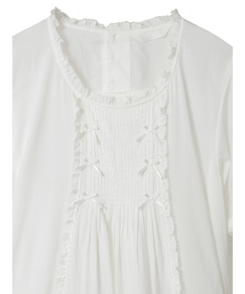 PINK HOUSE(ピンクハウス)の「たくし上げリボン付きローンワンピース(ワンピース・レディース・ホワイト/ラベンダー/サックスブルー/ブラック/ピンク・フリー)」の14枚目の写真