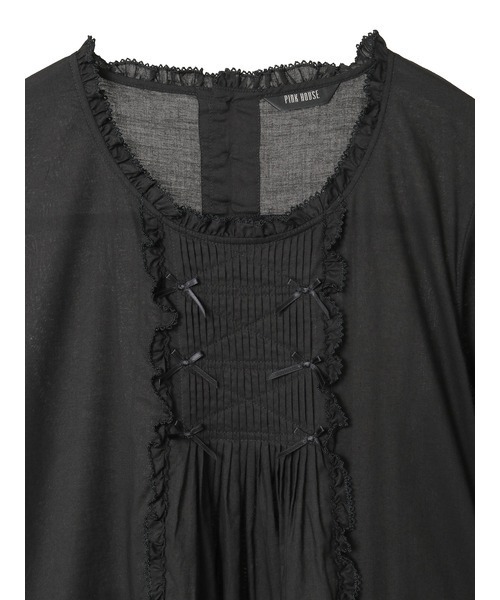 たくし上げリボン付きローンワンピース（ワンピース）｜PINK HOUSE