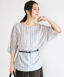 ナチュラルリネンタックデザイン ブラウス
