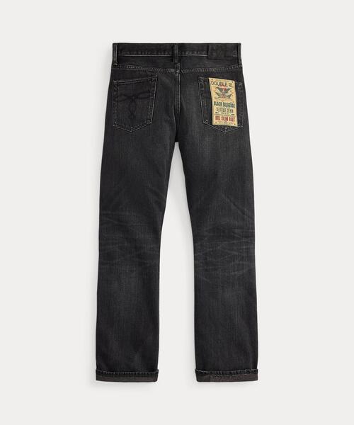 RRL（ダブル アール エル）の「スリム ブーツ ディストレスト セルビッジ ジーンズ（デニムパンツ・メンズ・ブラック系1・28/30/30/30/31/30/31/32/32/30/32/32/33/32/34/32/36/32）」の2枚目の写真