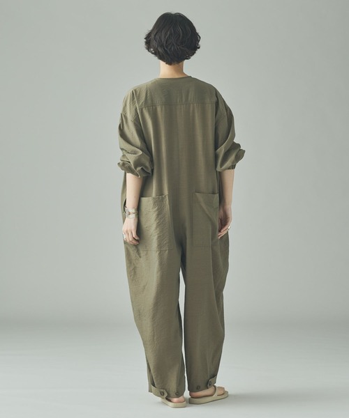 Curensology（カレンソロジー）の「Curensology(カレンソロジー)/ナイロンセルロースオールインワン（つなぎ/オールインワン・レディース・カーキ/ブラック・FREE）」の6枚目の写真