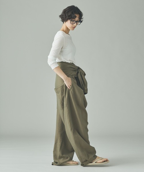 Curensology（カレンソロジー）の「Curensology(カレンソロジー)/ナイロンセルロースオールインワン（つなぎ/オールインワン・レディース・カーキ/ブラック・FREE）」の8枚目の写真