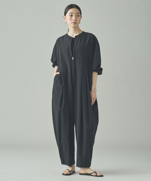 Curensology（カレンソロジー）の「Curensology(カレンソロジー)/ナイロンセルロースオールインワン（つなぎ/オールインワン・レディース・カーキ/ブラック・FREE）」の10枚目の写真