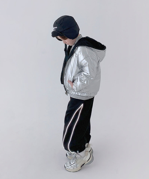BERRYCLOSET（ベリークローゼット）の「[起毛] フラッシュパイピングジョガーパンツ（スウェットパンツ・レディース・チャコールグレー/ブラック・11号/13号/17号/19号/7号/15号/09号）」の7枚目の写真