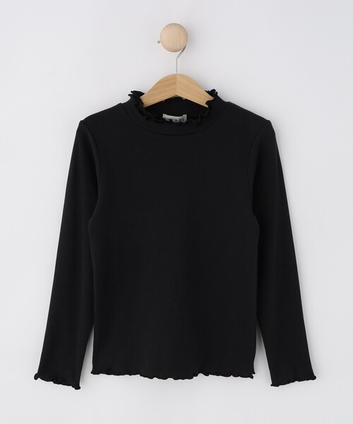 SHOO・LA・RUE（シューラルー）の「【110-140cm/プチセレ】リボンハイネックインナー（Tシャツ/カットソー・キッズ・ブラック/ホワイト・11/12/13/14）」の2枚目の写真