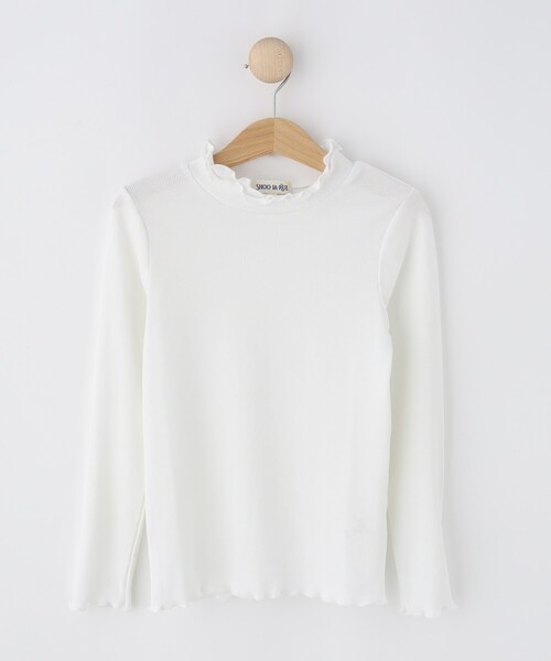 SHOO・LA・RUE（シューラルー）の「【110-140cm/プチセレ】リボンハイネックインナー（Tシャツ/カットソー・キッズ・ブラック/ホワイト・11/12/13/14）」の3枚目の写真