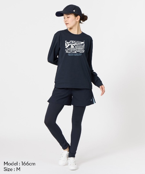 le coq sportif(ルコックスポルティフ)の「【ルコックスポルティフ】吸汗速乾/ストレッチ/UVカット/遮熱ヘランカ長袖Tシャツ(Tシャツ/カットソー・レディース・ネイビー/ピンク/ホワイト/ブルー・S/M/L/XL)」の15枚目の写真