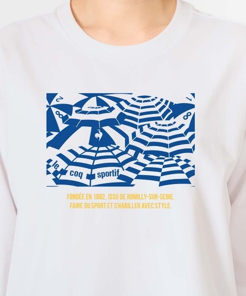 le coq sportif(ルコックスポルティフ)の「【ルコックスポルティフ】吸汗速乾/ストレッチ/UVカット/遮熱ヘランカ長袖Tシャツ(Tシャツ/カットソー・レディース・ネイビー/ピンク/ホワイト/ブルー・S/M/L/XL)」の6枚目の写真