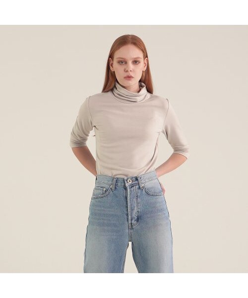 ACUD(アクド)の「Terry Turtle Neck Top_Beige(Tシャツ/カットソー・レディース・ベージュ・FREE)」の1枚目の写真