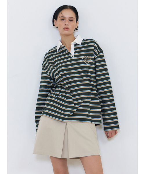 Love Stripe рубашка‑поло с воротником, зелёная