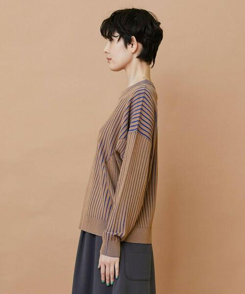 FRAPBOIS(フラボア)の「プレーティンニット プルオーバー(ニット/セーター・レディース・ベージュ/チャコールグレー・1)」の3枚目の写真