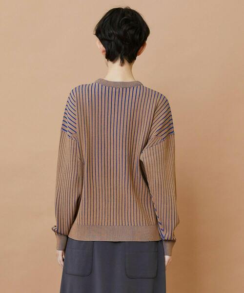 FRAPBOIS(フラボア)の「プレーティンニット プルオーバー(ニット/セーター・レディース・ベージュ/チャコールグレー・1)」の4枚目の写真